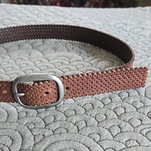 Brown Leather Belt with Silver Buckle, Gap, Size M, No tags